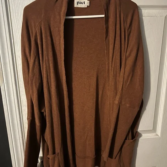 Pact Women's Brown Cardigan Sweater - Picture 2 of 2